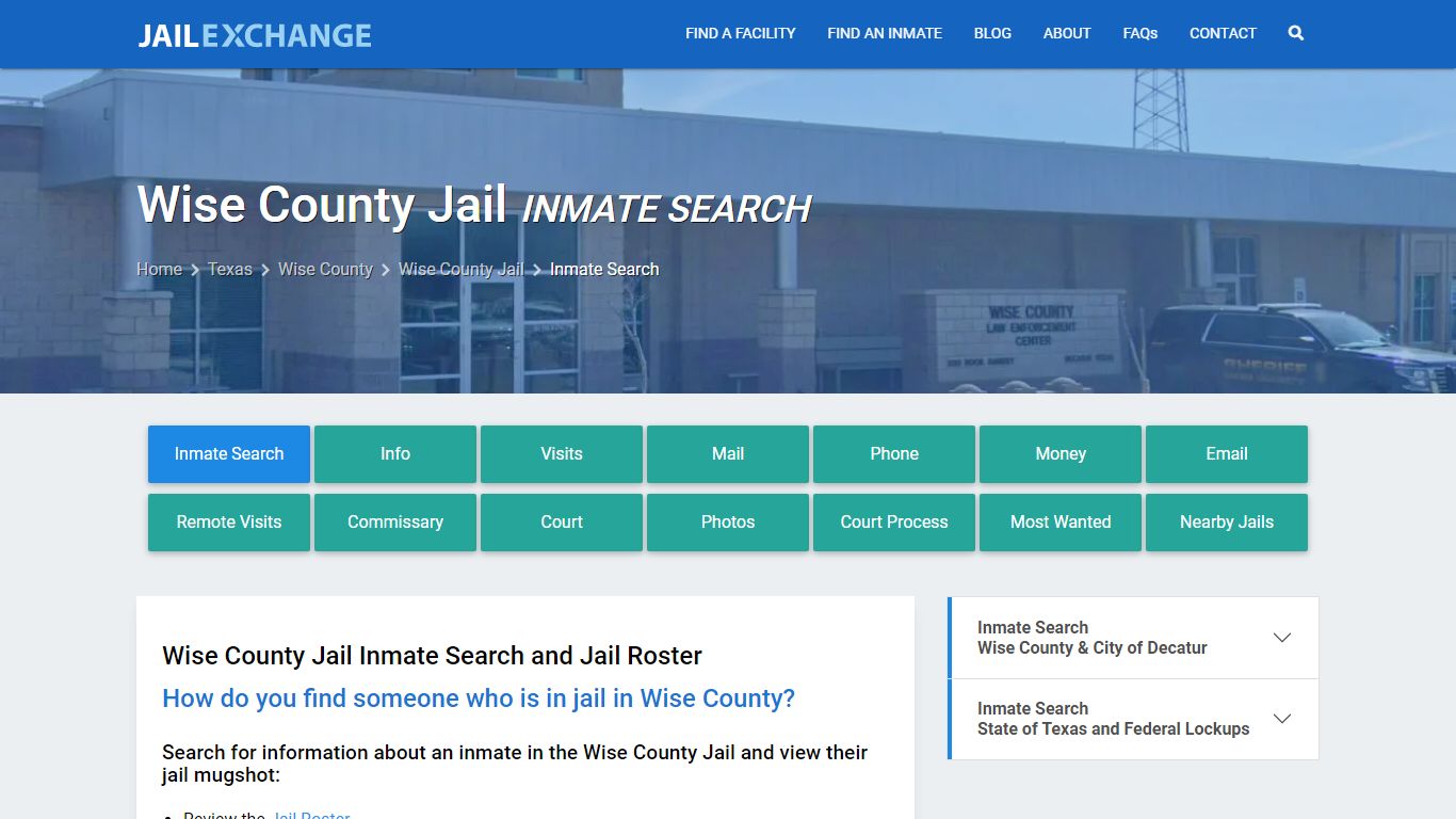 Inmate Search: Roster & Mugshots - Wise County Jail, TX